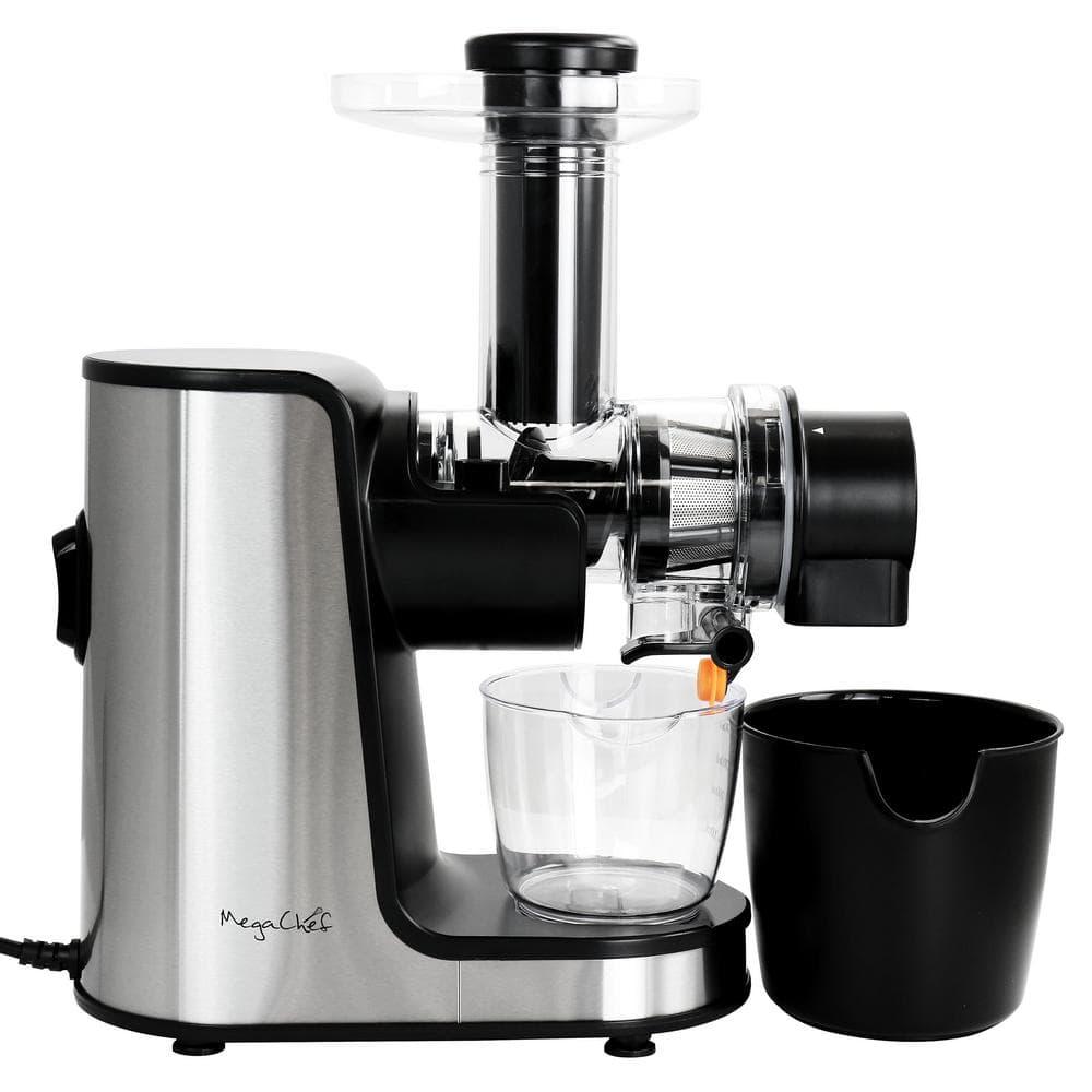 MegaChef MegaChef 150 Watt 2 Speed Stainless Steel Electric Slow Masticating & Cold Press Juicer