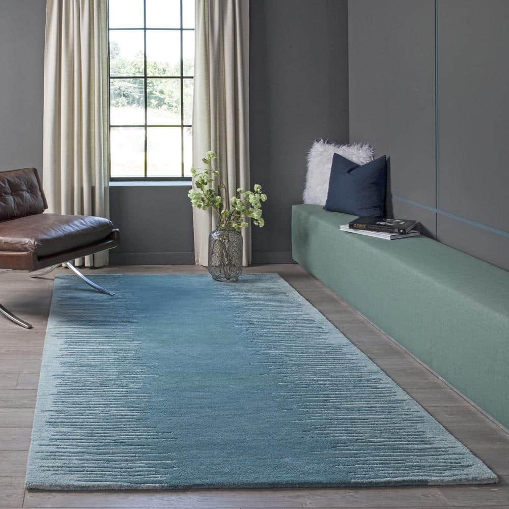 Art Craft Aqua 5 ft. x 8 ft. Indoor Area Rug