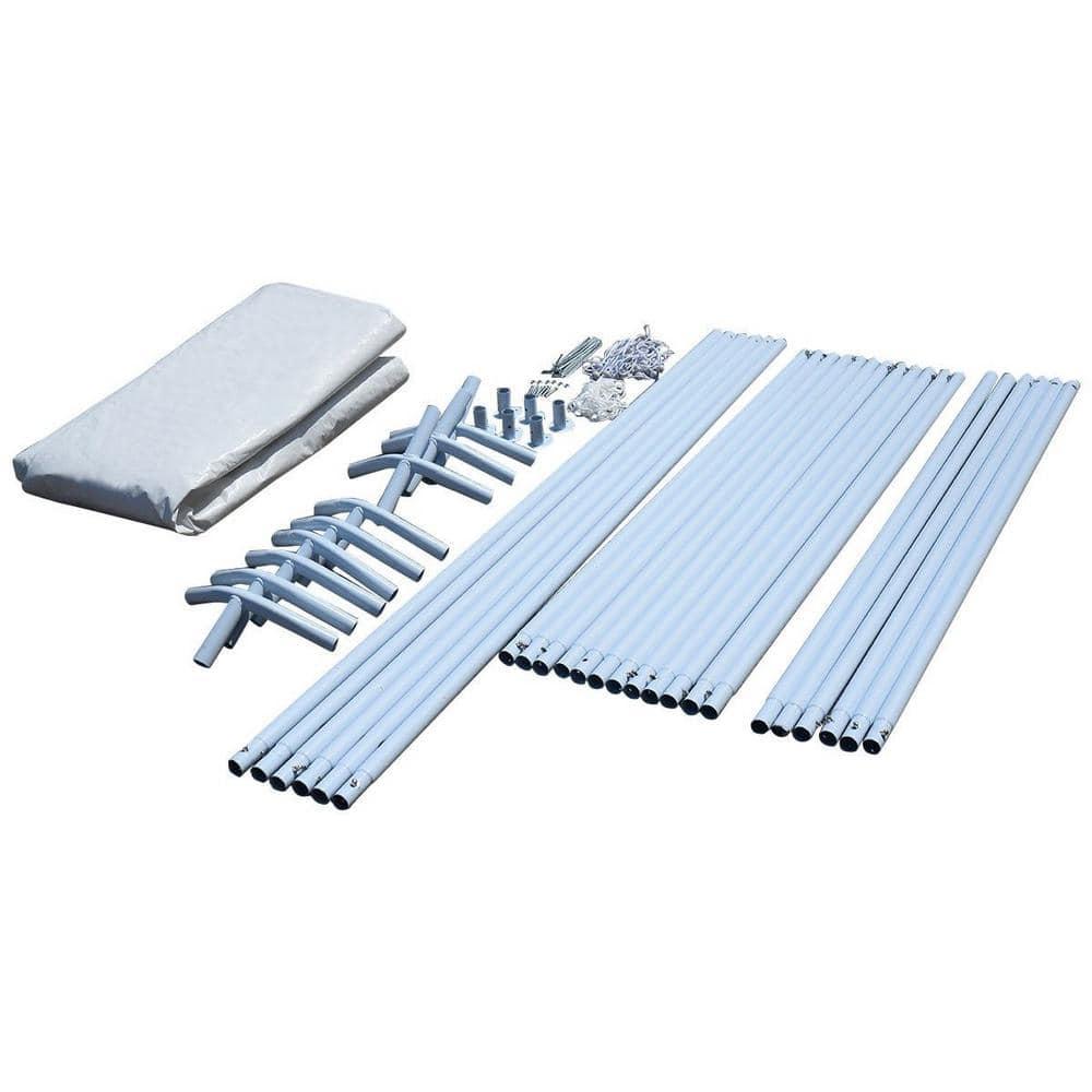 White Steel Frame 10 x 20 ft Portable Car Canopy Shelter