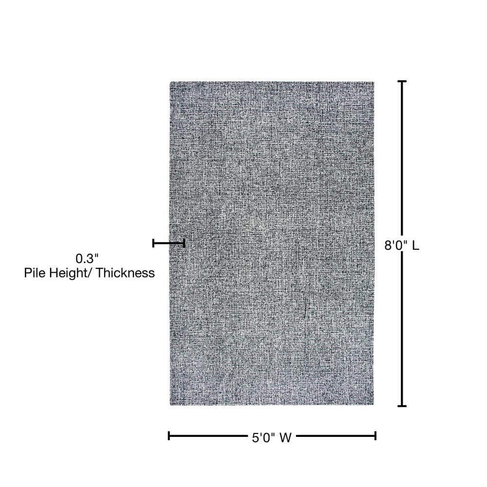 Britley Handmade Tufted Wool Black/White Area Rug