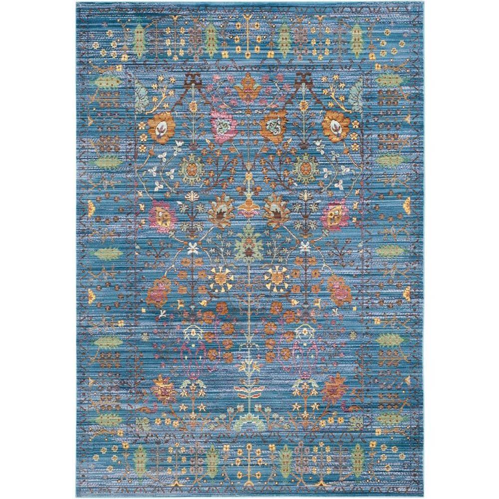 Valencia VAL108 Power Loomed Indoor Area Rug - Blue/Multi - 4'x6' - Safavieh