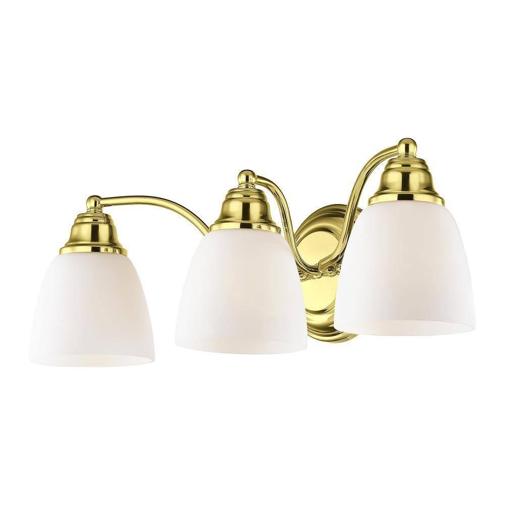 Livex Lighting Somerville 3 - Light Vanity in  Polished Brass