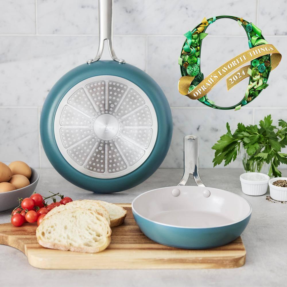 GreenPan GreenPan Nova 8in and 10in 2 Piece Frying Pan Skillet Set, Healthy Ceramic Nonstick, PFAS-Free, Induction Suitable, Dishwasher and Oven Safe