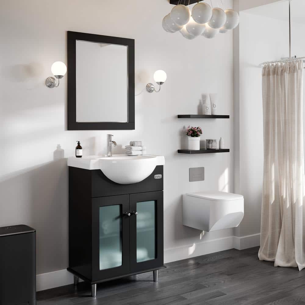 Eviva Aberdeen 24" Espresso Framed Bathroom Wall Mirror