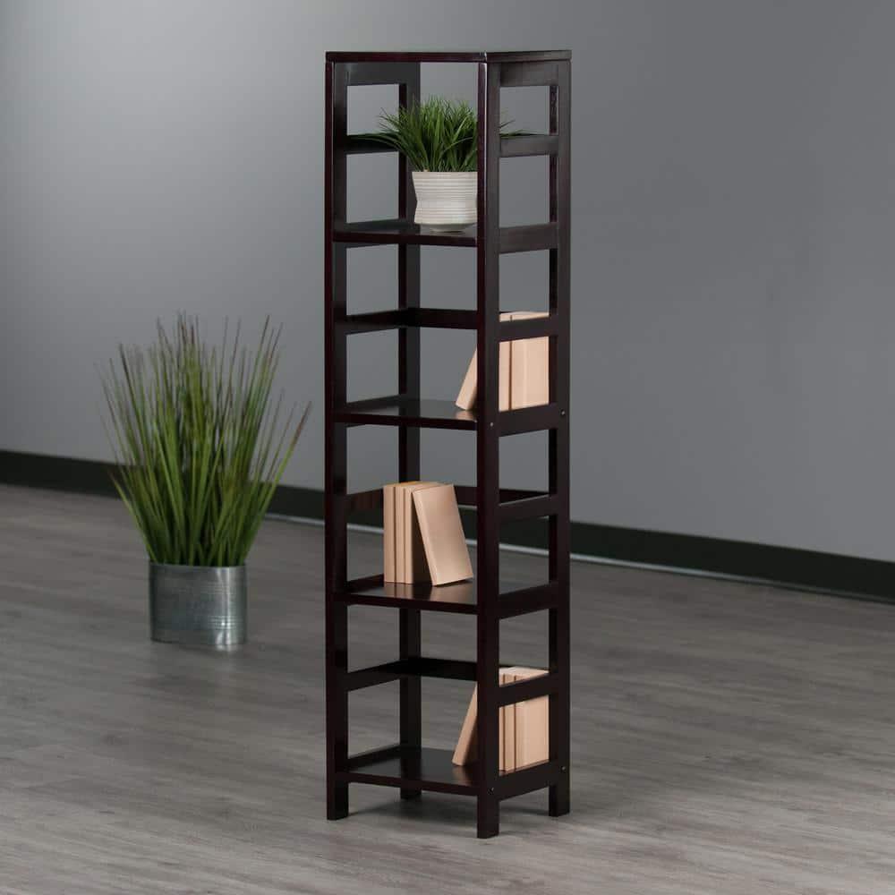 55" 4 Section Narrow Bookshelf Espresso - Winsome