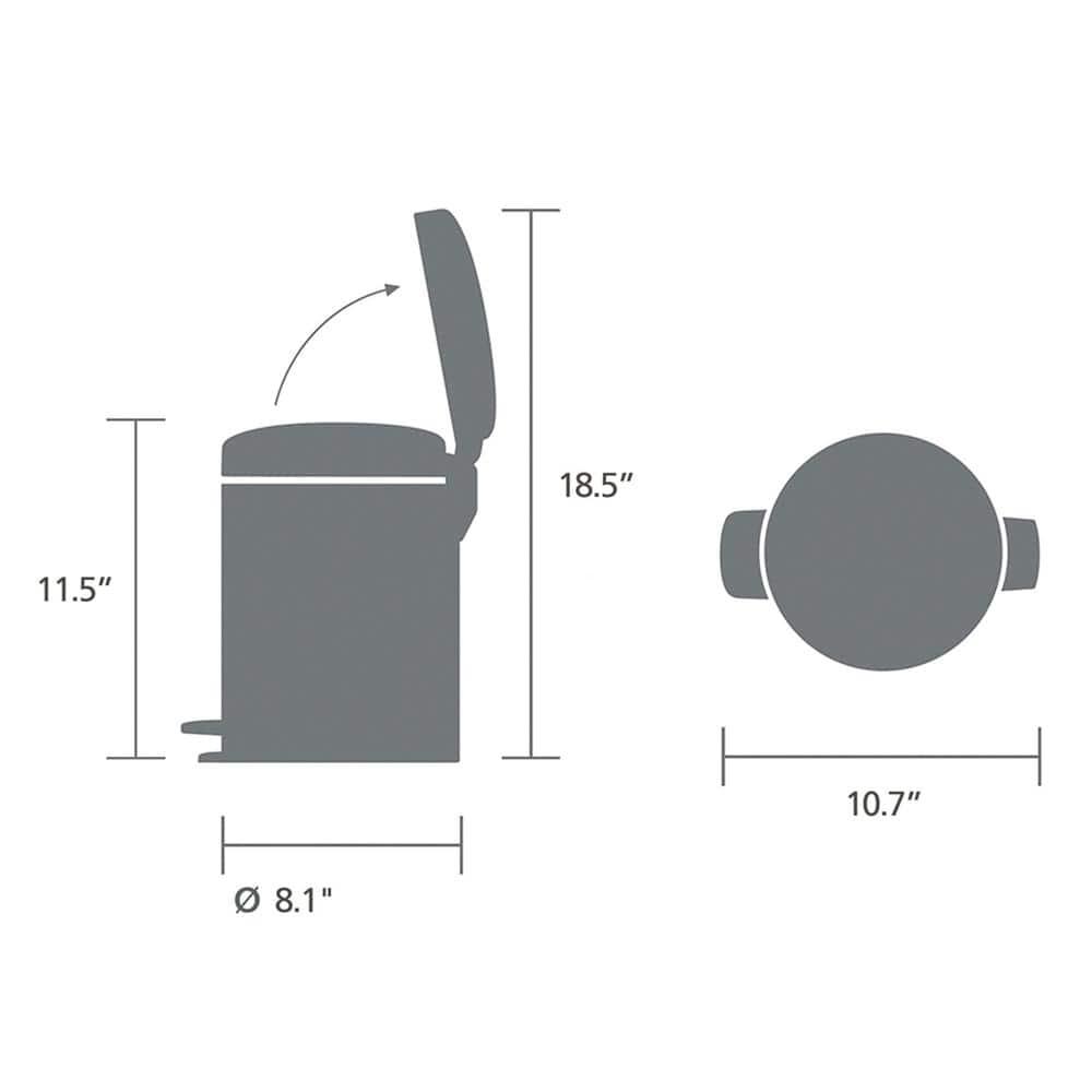 Brabantia NewIcon Step On Trash Can, 1.3 Gallon (5 Liter)