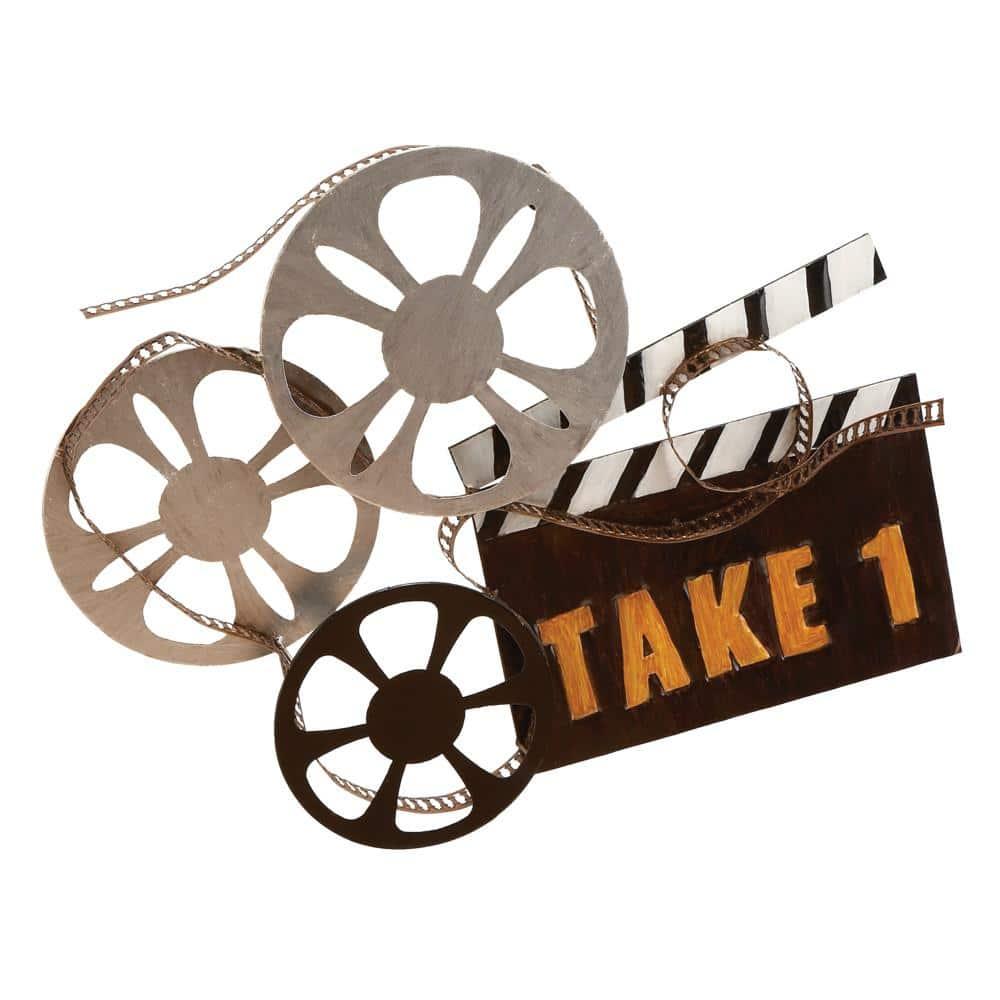DecMode Black Metal Reels Film Wall Decor