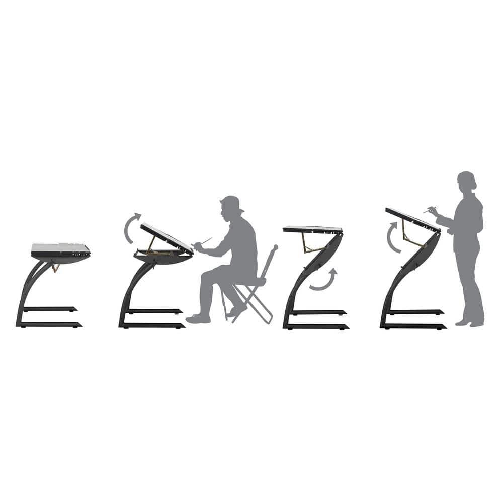 Inbox Zero Cournoyer Glass Drafting Table