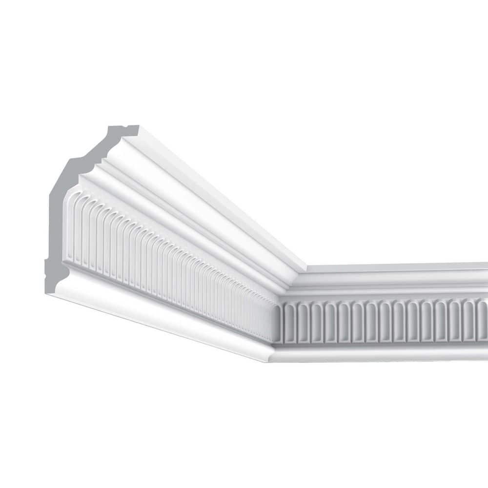 Orac Decor 4-3/4 in x 2-7/8 in x 78-3/4 in Primed White High Density Polyurethane Crown Moulding