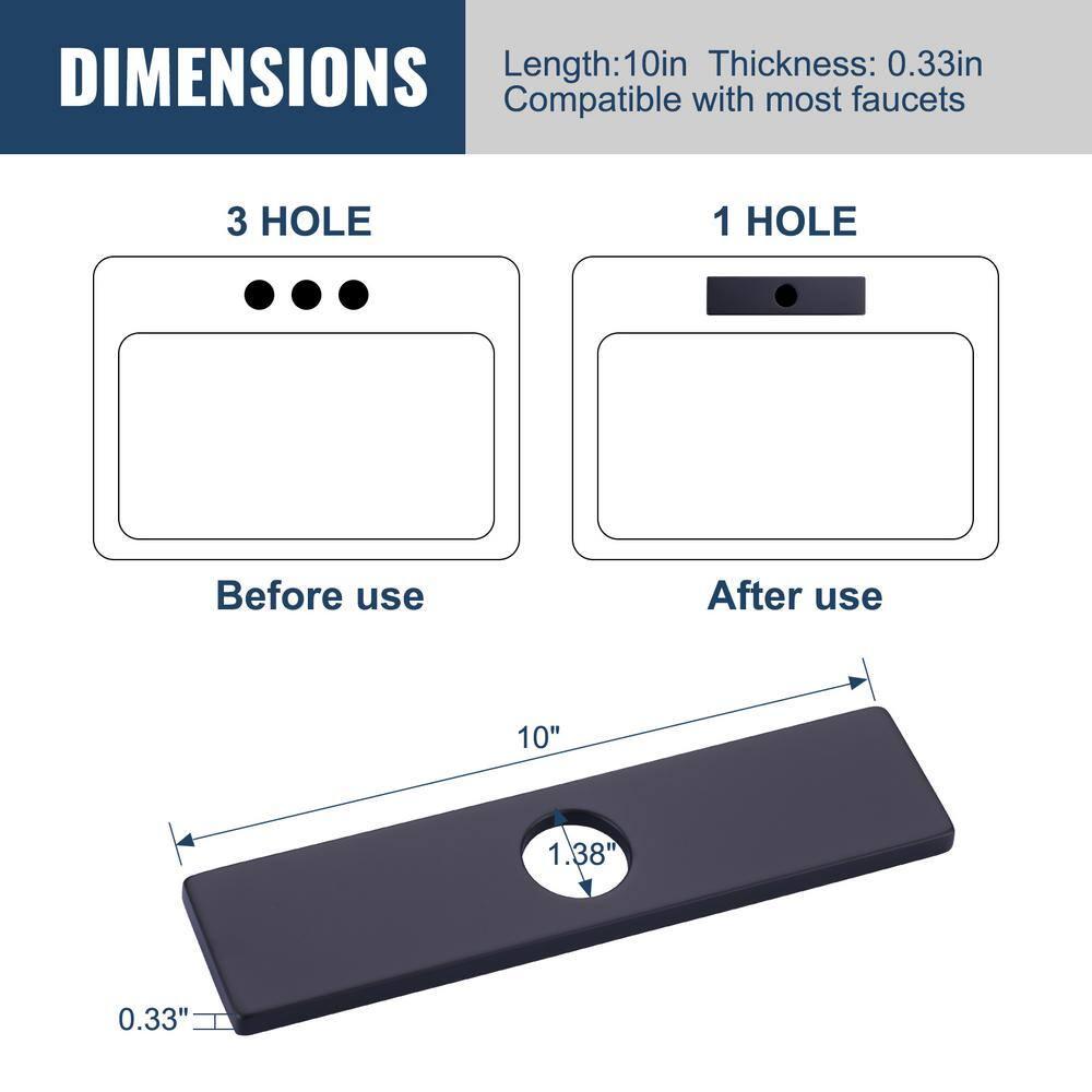 iVIGA VCC06B iVIGA 10" Sink Faucet Hole Cover Deck Plate