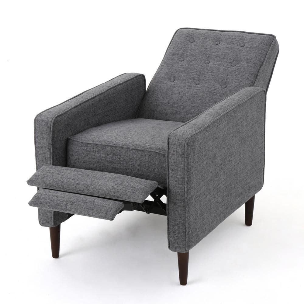 Mervynn Mid-Century Recliner Gray - Christopher Knight Home: Button Tufted, Beech Wood Legs