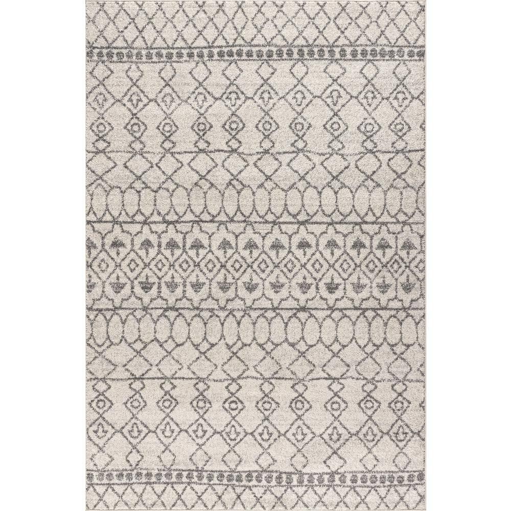 5'x8' Izil Moroccan Beni Souk Area Rug, Cream/Gray - JONATHAN Y