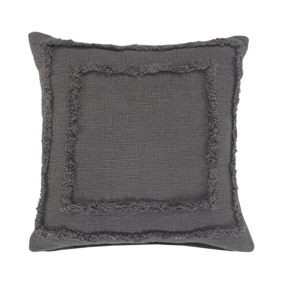 Ox Bay Modern Tufted Solid Throw Pillow, 20" x 20", Gray