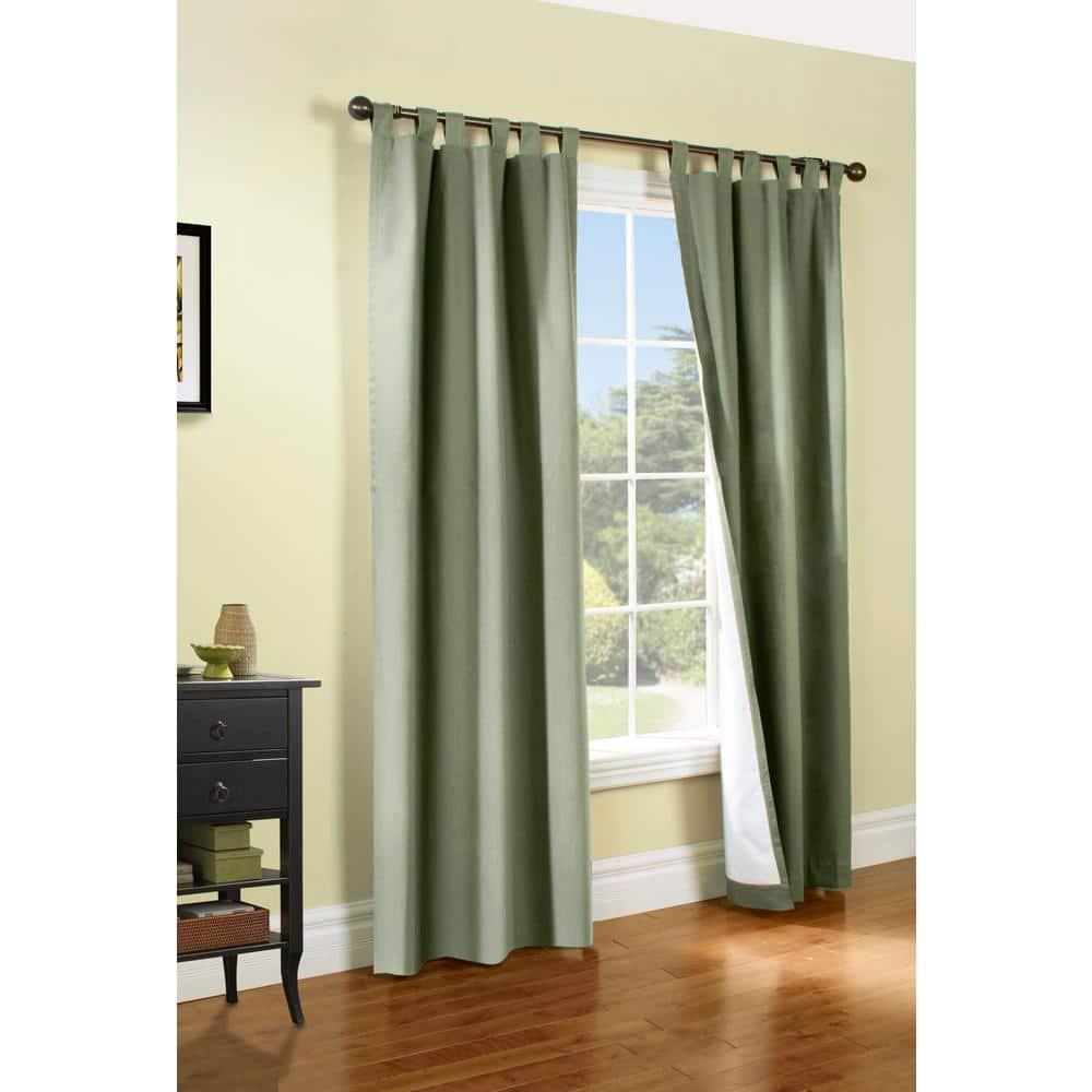 Commonwealth Thermalogic Weather Insulated Cotton Fabric Tab Panels Pair - 40x84" - Sage