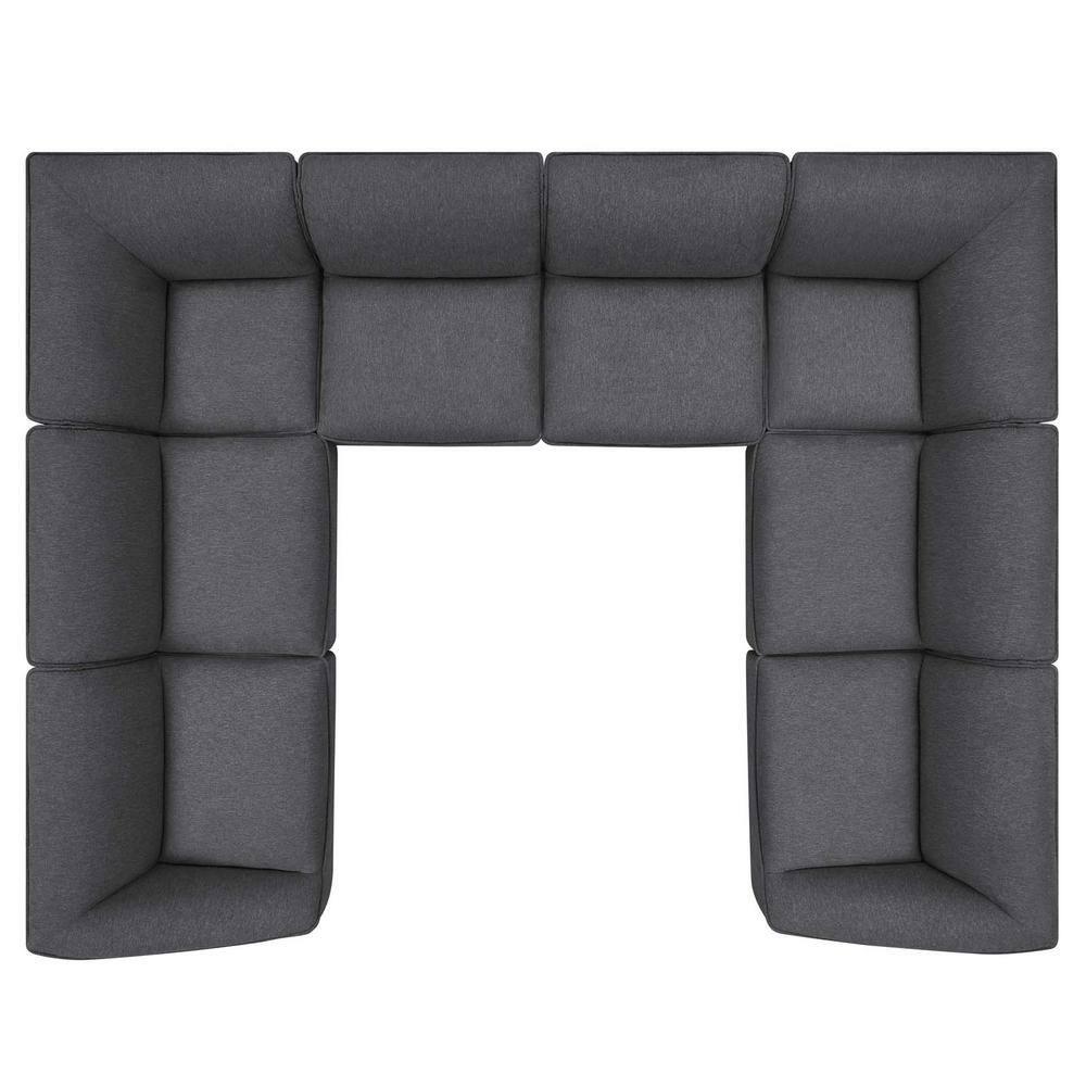 Modway Comprise 8-Piece Sectional Sofa in Charcoal
