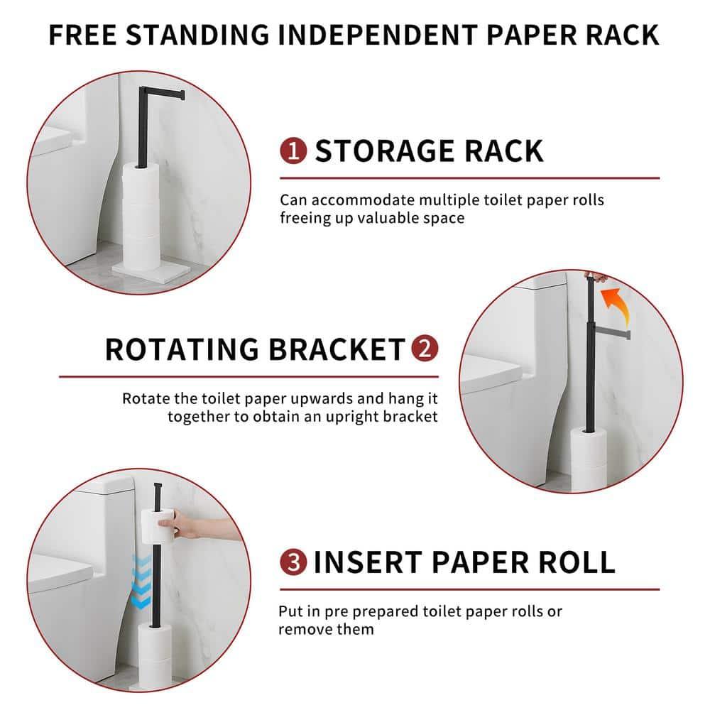 Free Standing Toilet Paper Holder with Weighted Base