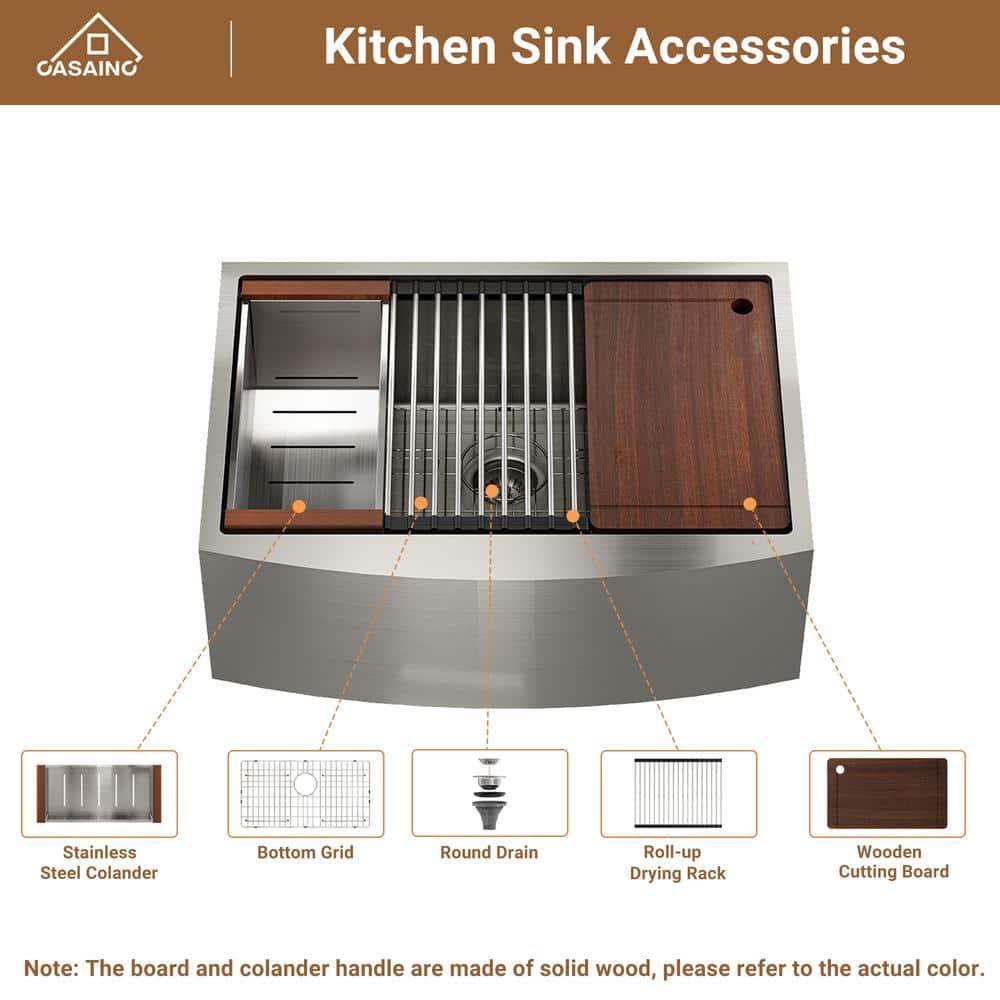30" L x 22" W Apron Farmhouse Kitchen Sink with Faucet Included
