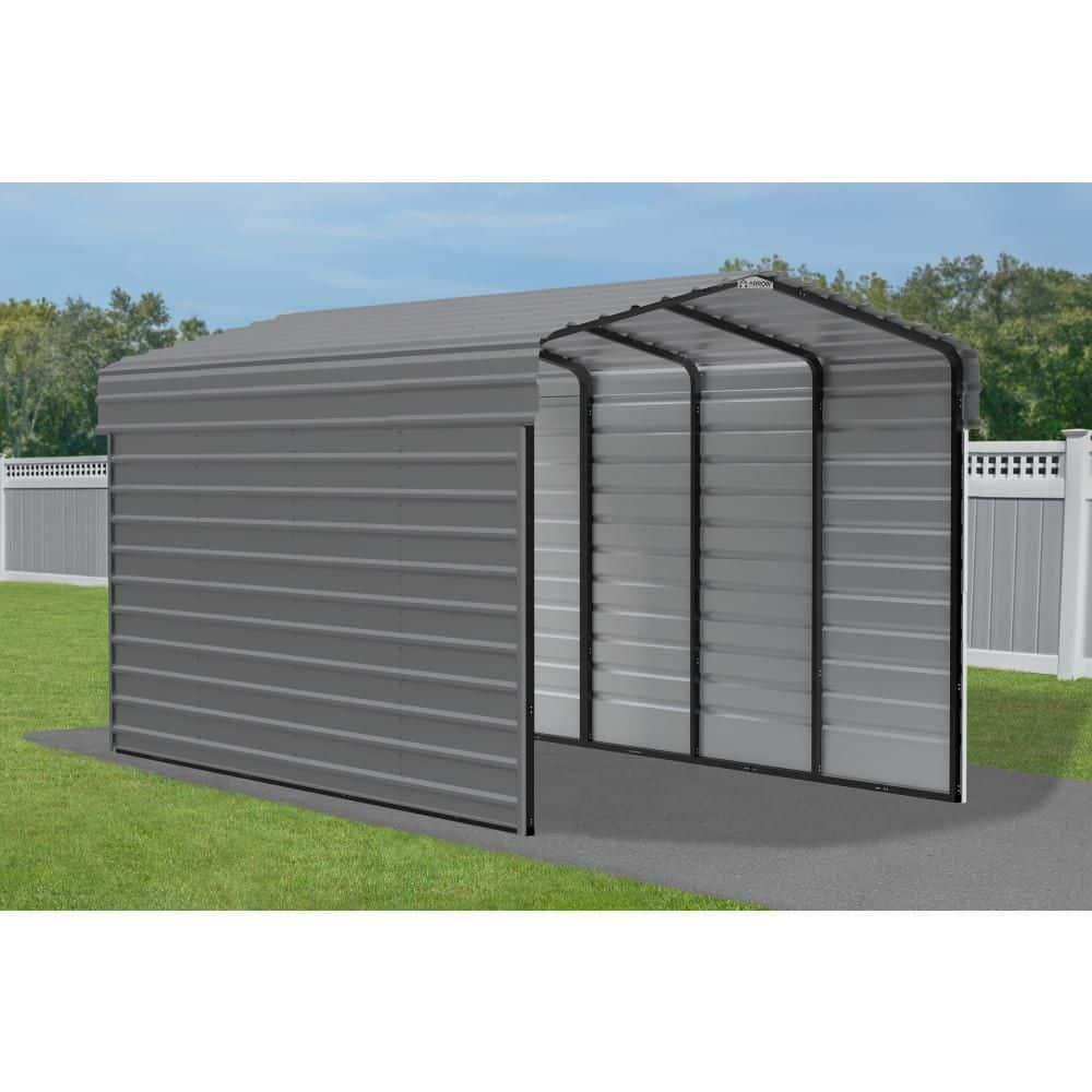 Arrow Arrow Steel Carport with 2 Side Wall Kits, 10x20x09
