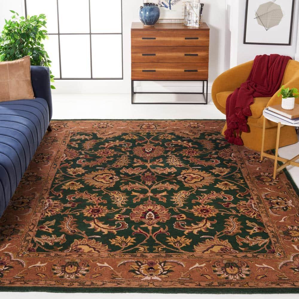 Heritage HG628 Hand Tufted Area Rug - Dark Green/Gold - 4'x6' - Safavieh.