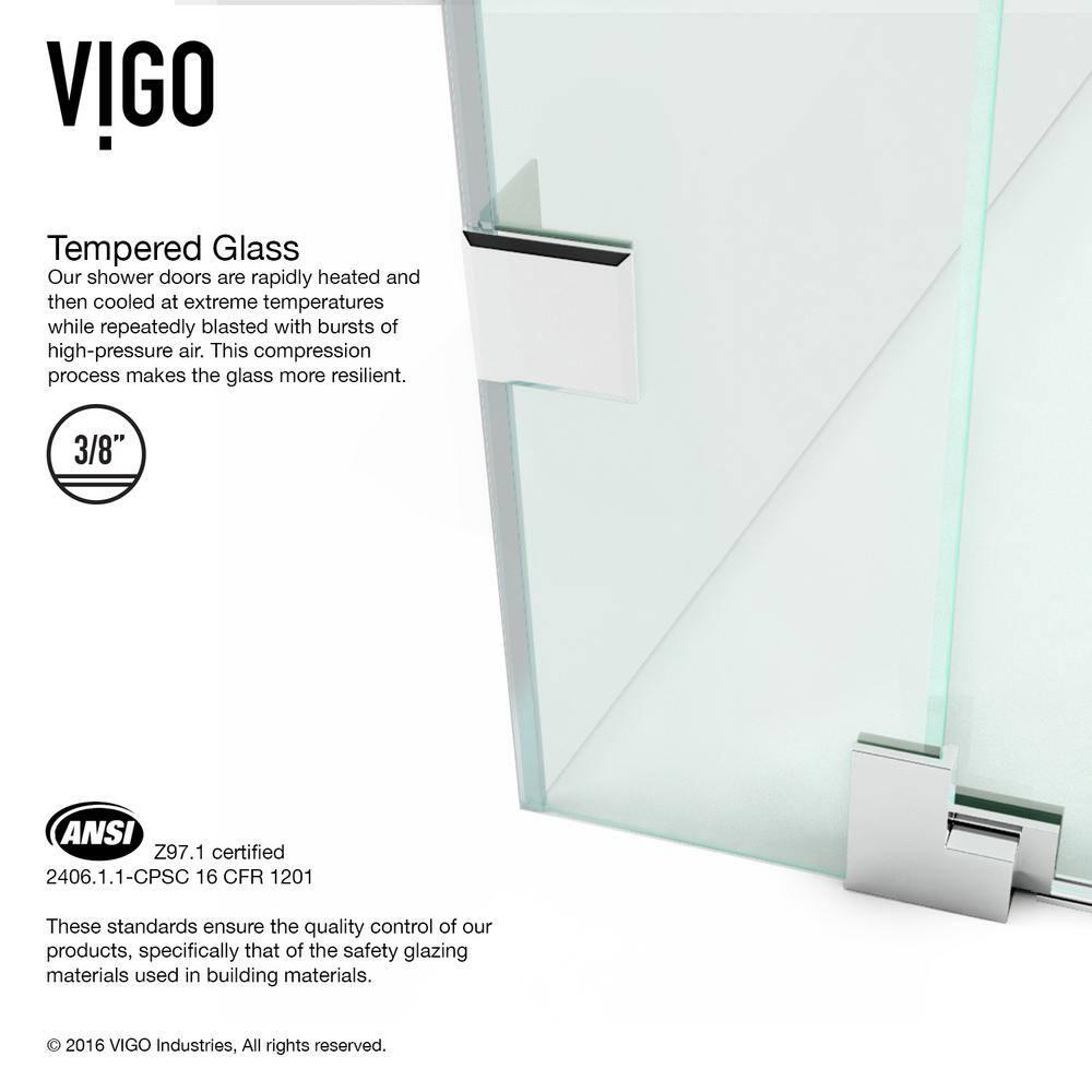 Pirouette 30-36" W x 72" H Pivot Frameless Shower Door with 3/8" Clear Glass