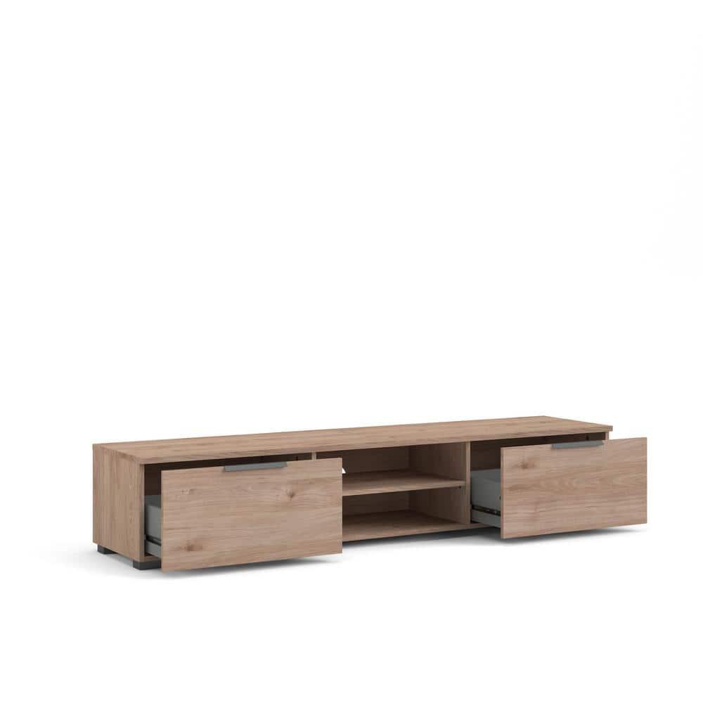 2 Drawer 2 Shelf TV Stand in Brown - Tvilum