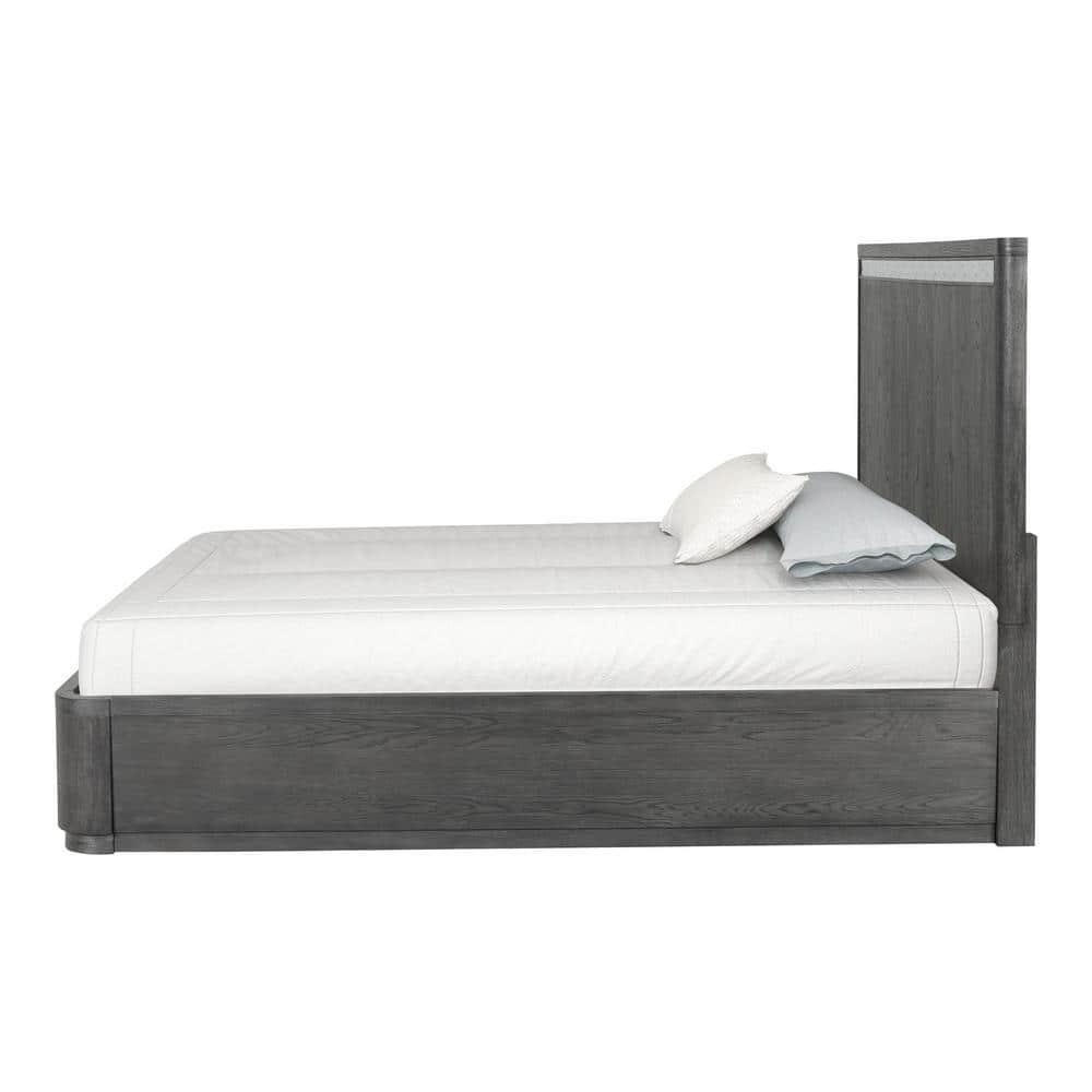 Furniture of America Cheri Solid Wood Adult Platform Bed, King, Ash Gray