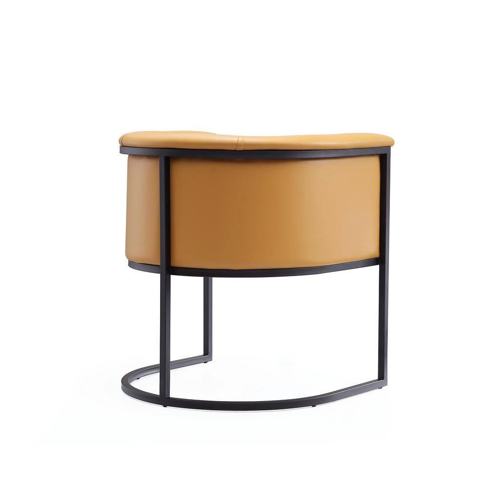 Manhattan Comfort Cosmopolitan Faux Leather Dining Chair Saddle: Upholstered, Metal Legs, No Assembly Required