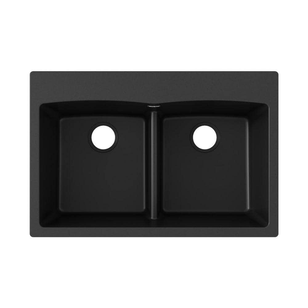 Quartz Classic 33" x 22" x 10" Double Basin Drop-In Kitchen Sink