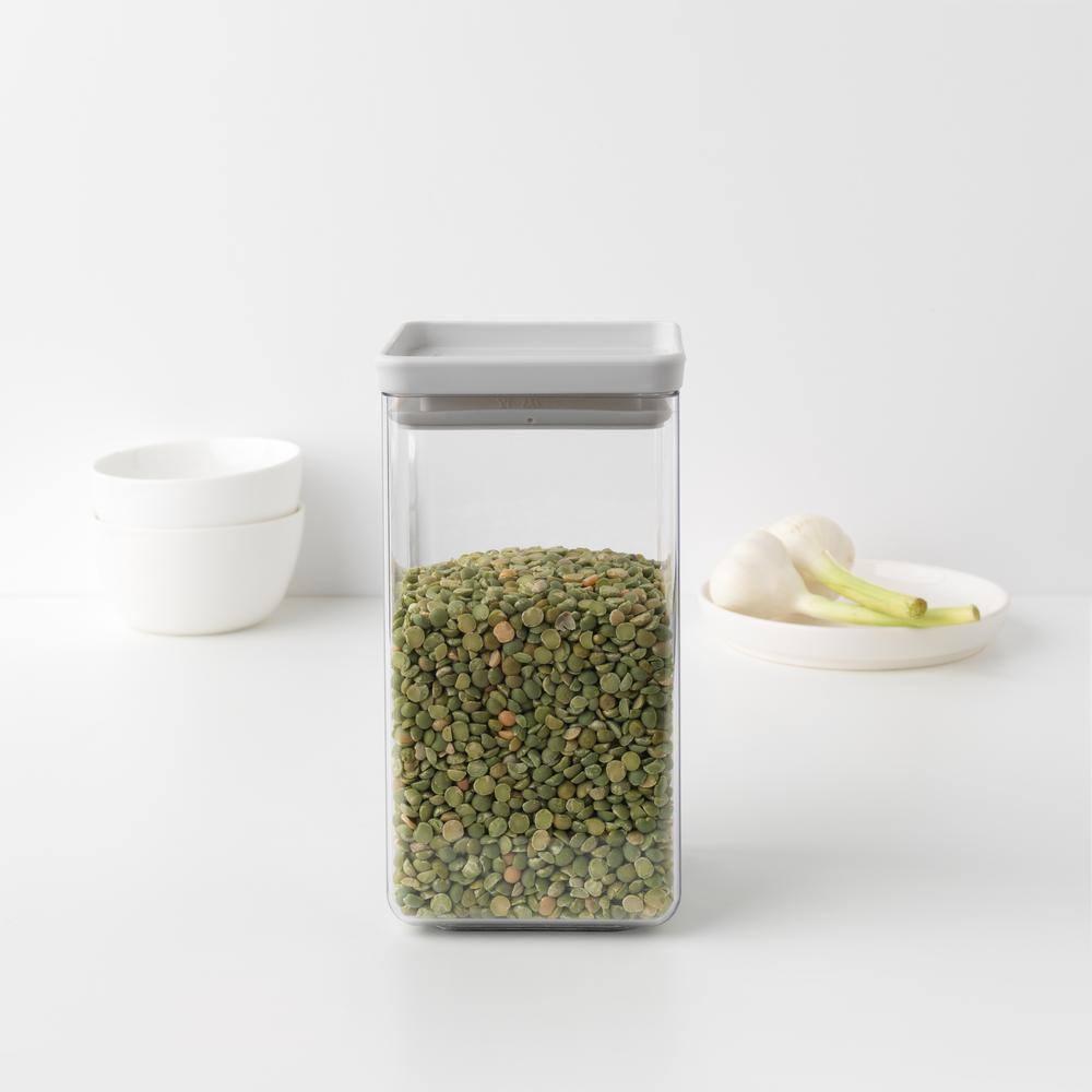 Light Gray BPA-Free Stackable Plastic Kitchen Canister Set