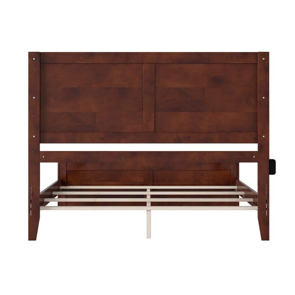 AFI Canyon Walnut Solid Wood Foundation Bed Frame with Matching Footboard, Queen