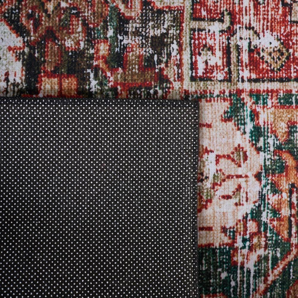 Tucson Vintage Persian TSN114 Power Loomed Machine Washable Skid-Resistant Indoor Area Rug - Ivory/Green - 8'x10' - Safavieh