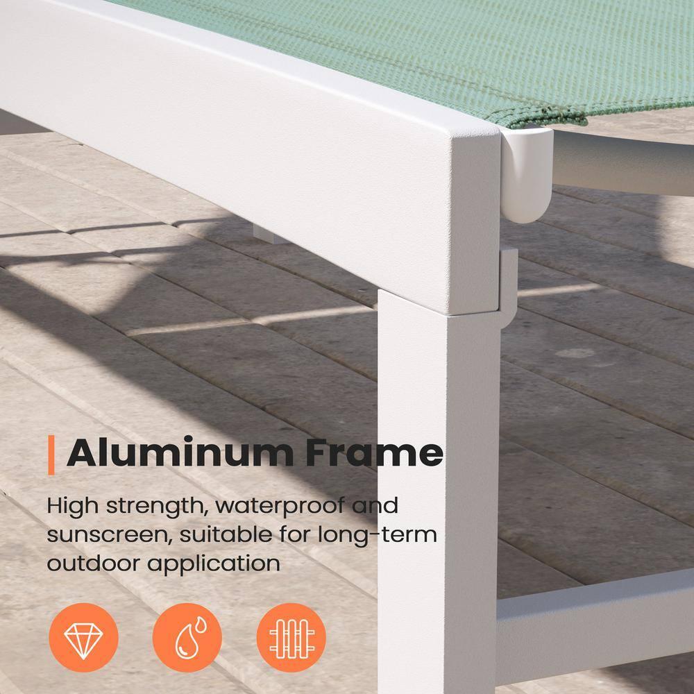 Pellebant Outdoor Chaise Lounge Aluminum Patio Adjustable Chair,Green