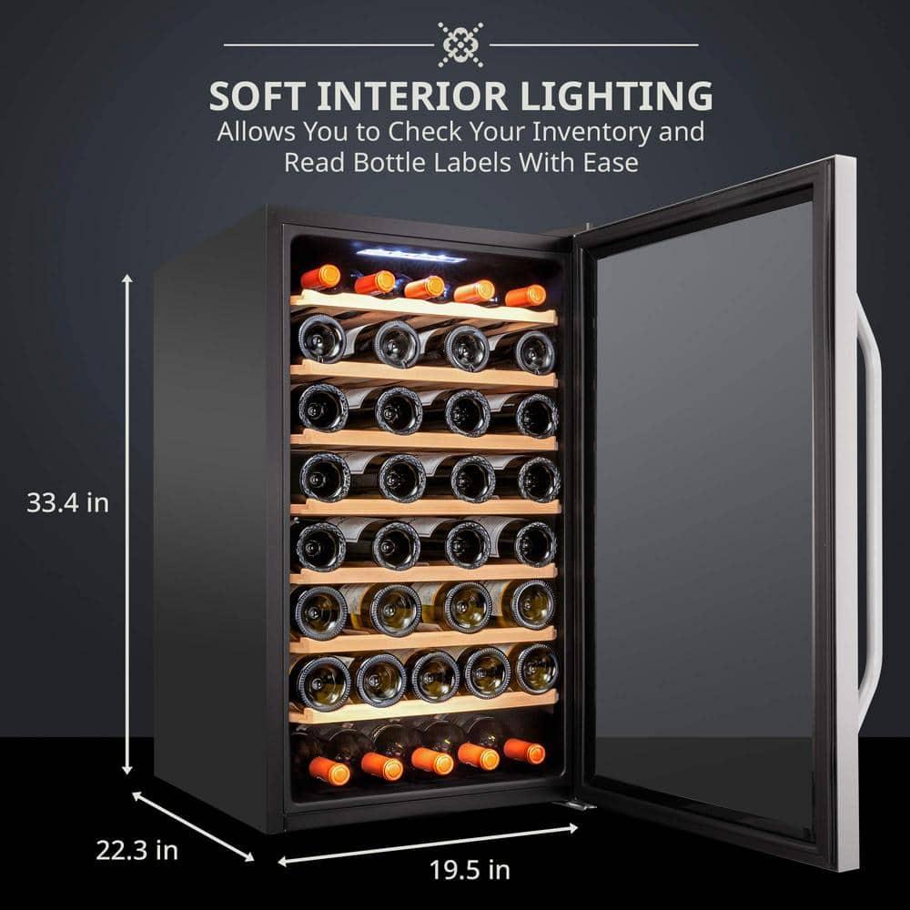 Ivation 51 Bottle Wine Cooler Fridge, Compressor Refrigerator W/Lock