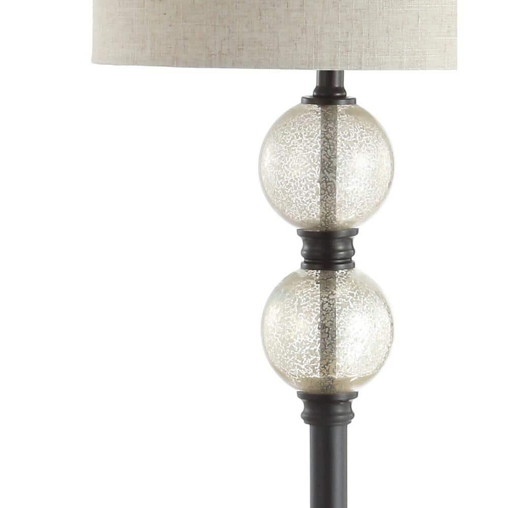JONATHAN Y January 60" Glass/Metal LED Floor Lamp, Mercury Glass/Oil Rubbed Bronze