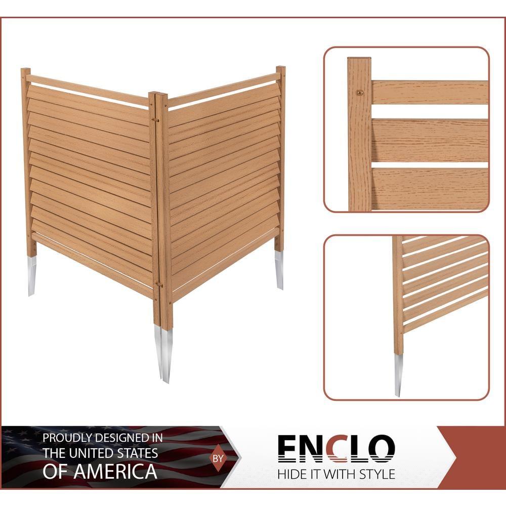 Enclo 44in H x 36in W (2 Panels) No Dig Enclo Waverly Vinyl Privacy Screen, Outdoor Privacy Screen Panels, Trash Can Enclosure, Air Conditioner & Pool Equipment Enclosure