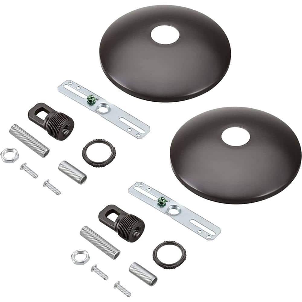 Aspen Creative 21511-12 Canopy Kit, 5"D with Collar Loop, 1" Center Hole, Oil Rubbed Bronze, 2PK