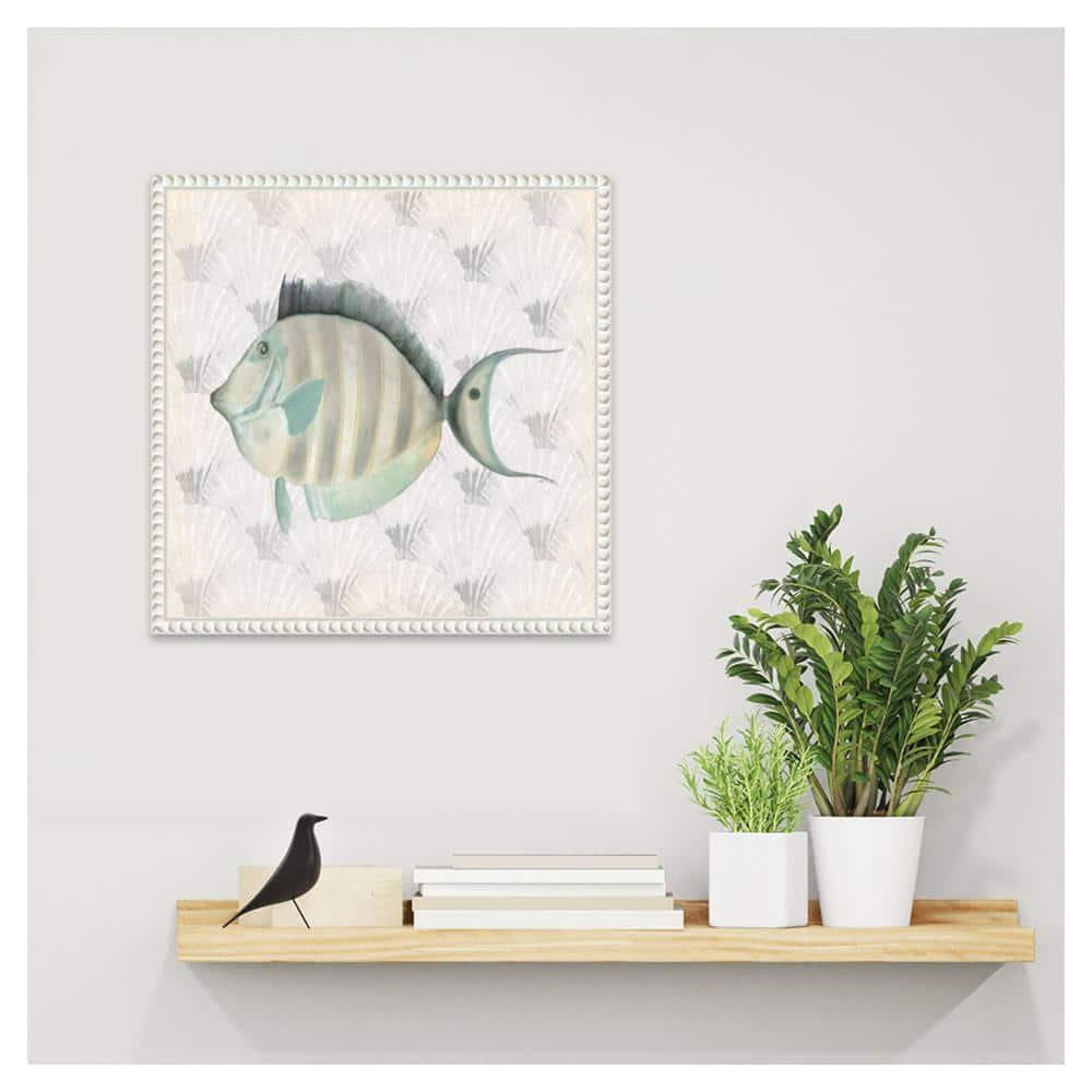 Amanti Art 16"x16" Neutral Vintage Fish I by Elizabeth Medley: Earth Tones, Wall Canvases, Polystyrene Frame