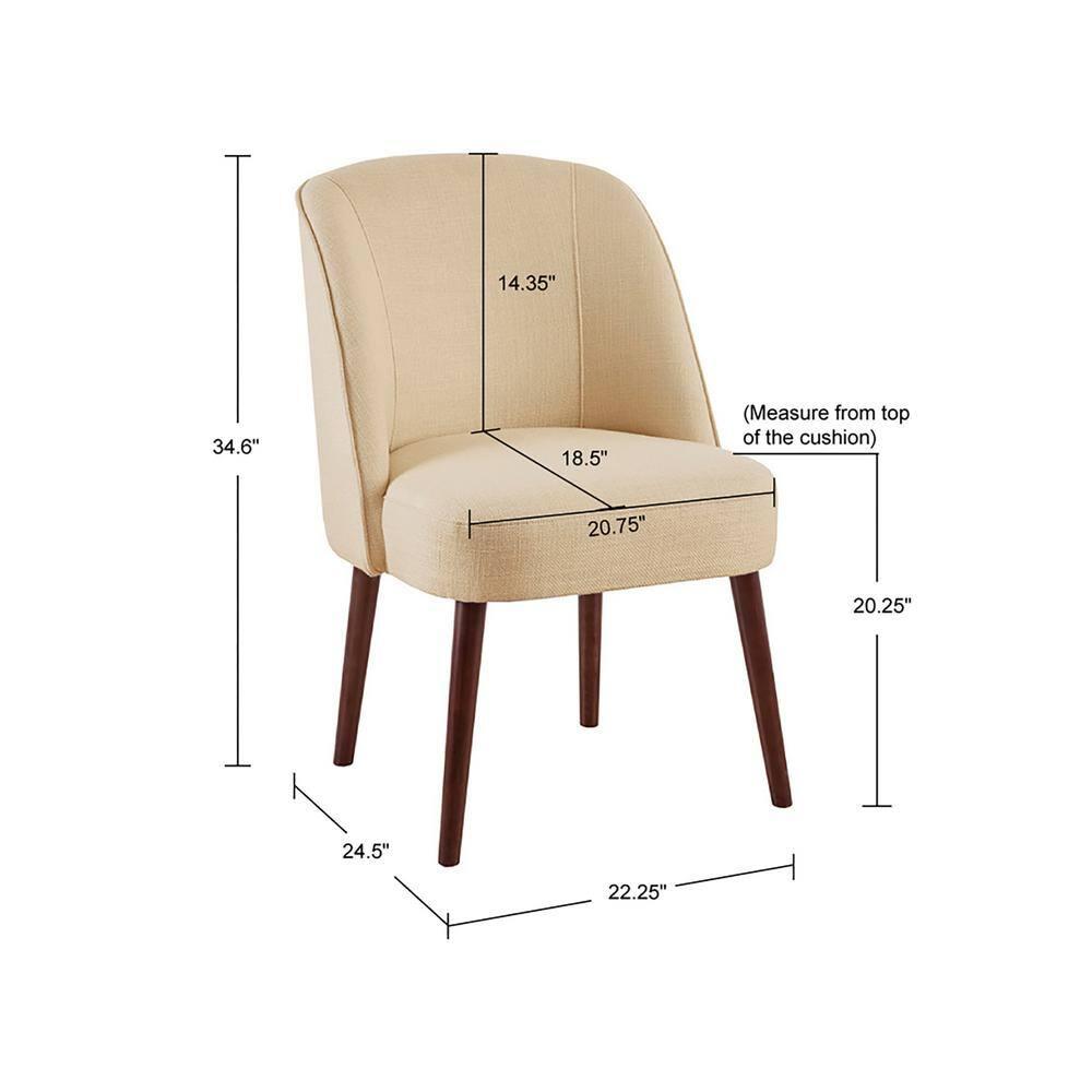 Natural Birch Upholstered Dining Chair with Curved Back