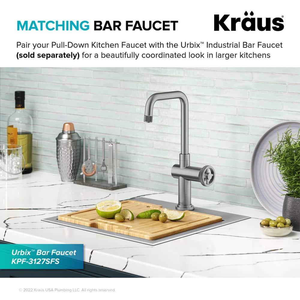 Urbix Industrial Pull-Down Single Handle Kitchen Faucet