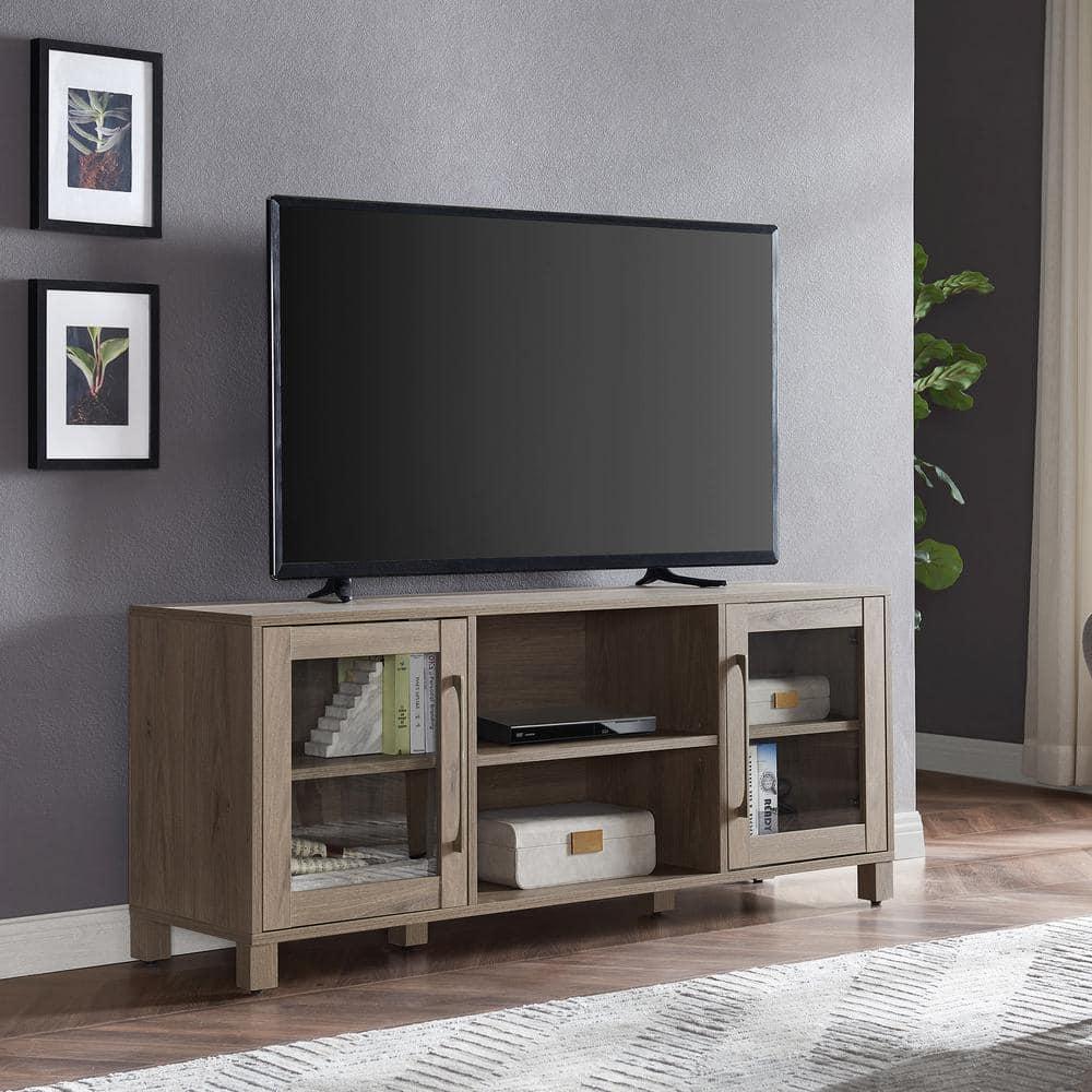 Evelyn&Zoe Quincy Rectangular TV Stand for TV's up to 65", Antiqued Gray