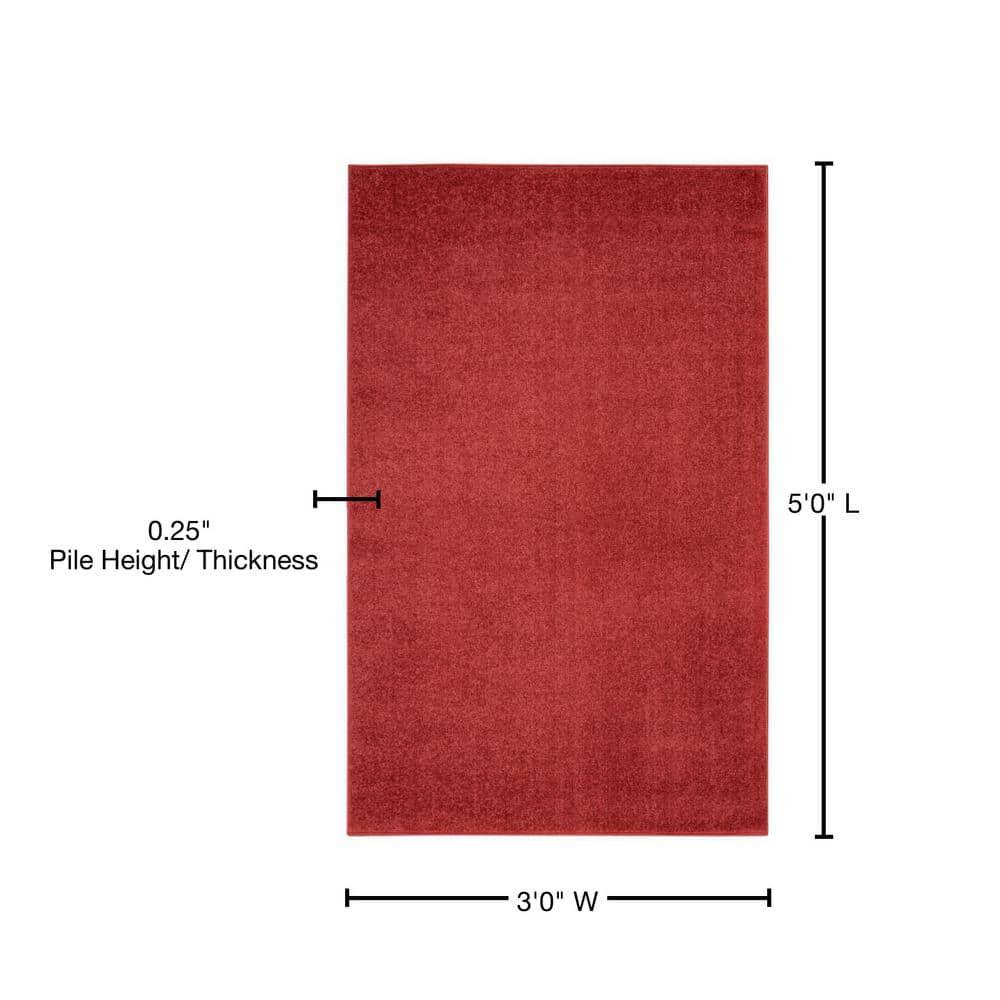 Nourison Essentials Easy Care Indoor Outdoor Area Rug - Brick Red 3' x 5'