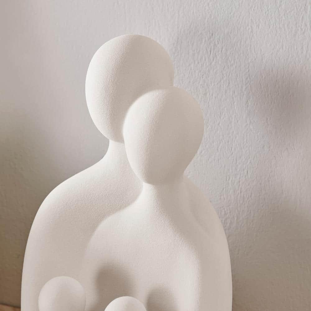 Wrought Studio™ Hans Cream Abstract Nesting Three Piece Family Of 4 Decorative Accent Matte Ceramic Sculpture Figure Set