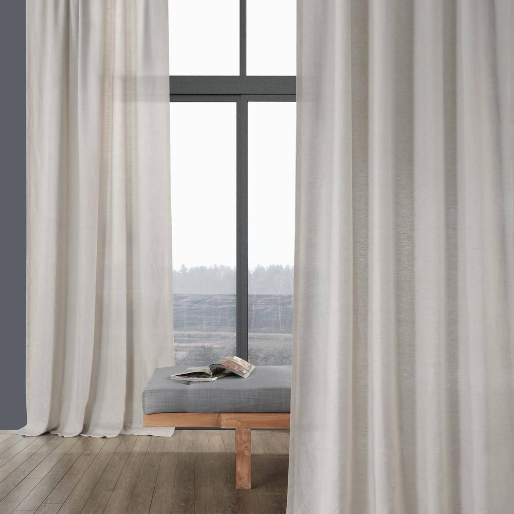Exclusive Fabrics  Signature French Linen Sheer Curtain (1 Panel) 50 X 120 - Birch