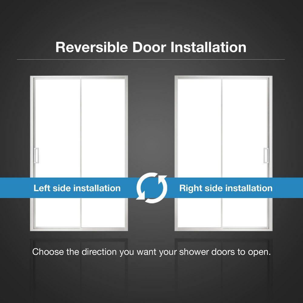 Ove Decors Stanford 48 In. W X 74 In. H Sliding Clear Straight Alcove Shower Door