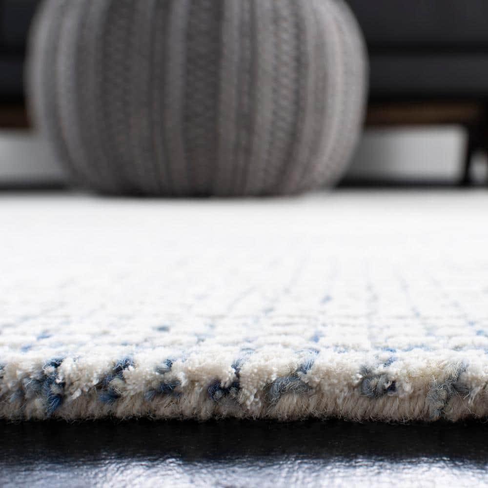 SAFAVIEH Abstract Dalia Geometric Area Rug, Ivory/Blue, 10' x 10' Square