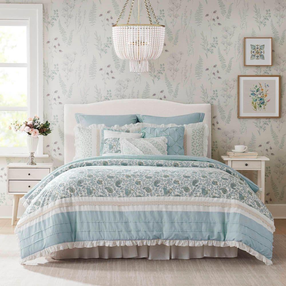 Madison Park Dawn 9 Piece Cotton Percale Comforter Set