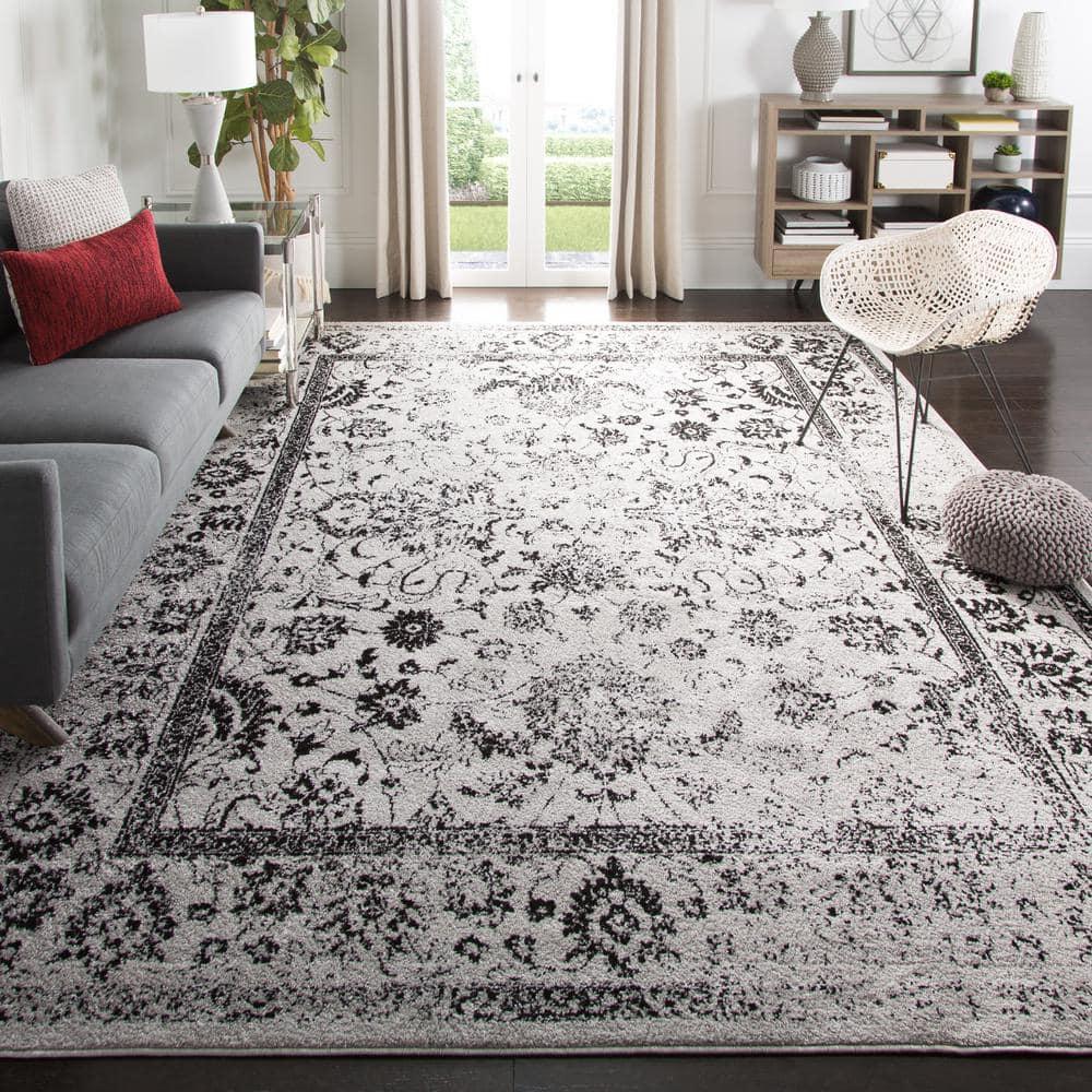 SAFAVIEH Adirondack Wyatt Distressed Area Rug, Grey/Black, 12' x 18'