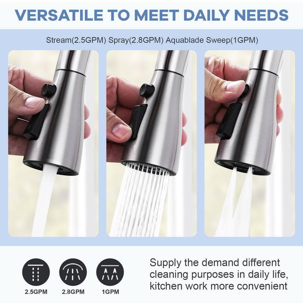 WOWOW 3-Function Sprayer Pull Down Kitchen Faucet Spray Head Replacement With 9-Adapter Kit