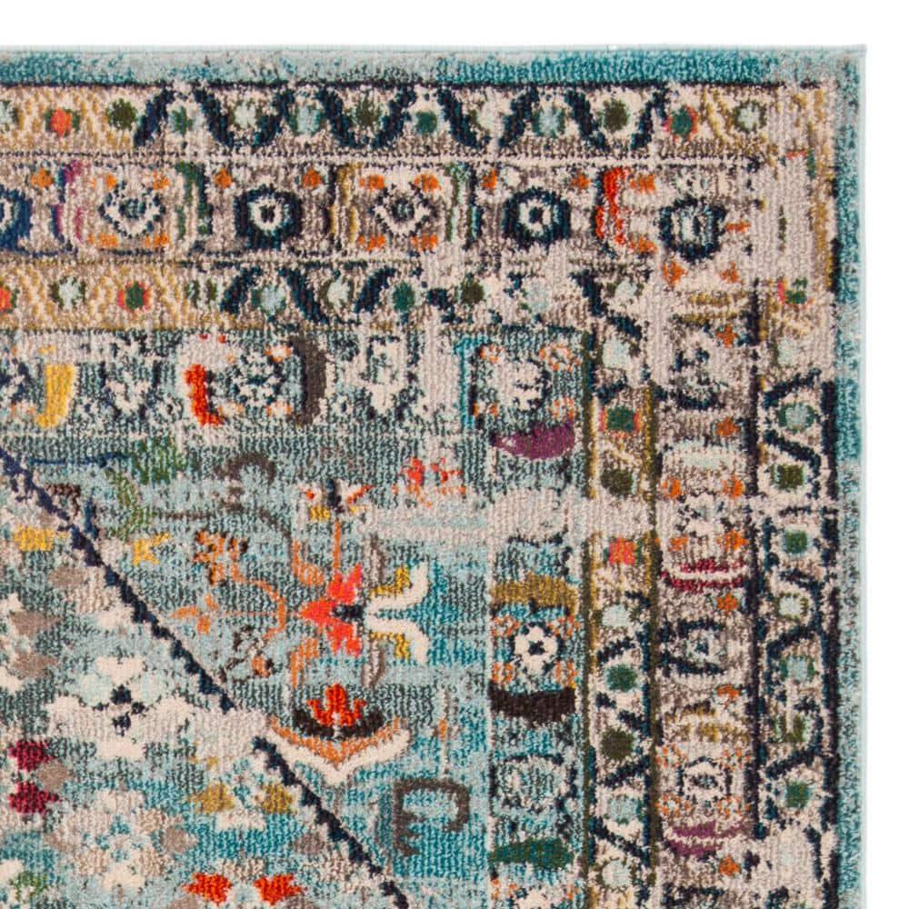 Monaco MNC255 Power Loomed Indoor Area Rug - Blue/Light Grey - 6'7"x9'2" - Safavieh