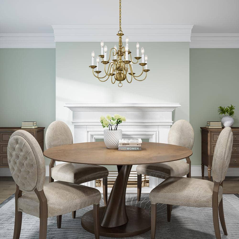 Livex Lighting Williamsburgh 12 - Light Chandelier in  Antique Brass